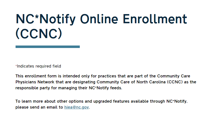 NC*Notify Enrollment Link
